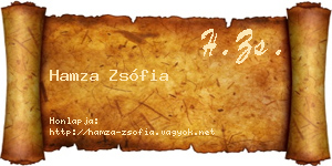 Hamza Zsófia névjegykártya